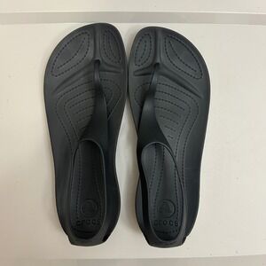 Crocs Setena Sexi Flip Sandals RARE Sz 9 Black Minimalist Slingback Thong